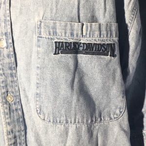 3XL Harley Davidson denim button up shirt  men’s